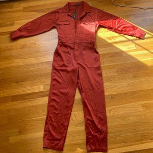 NWT 27 Miles Malibu Brama Di Red Silk Jumpsuit Size M